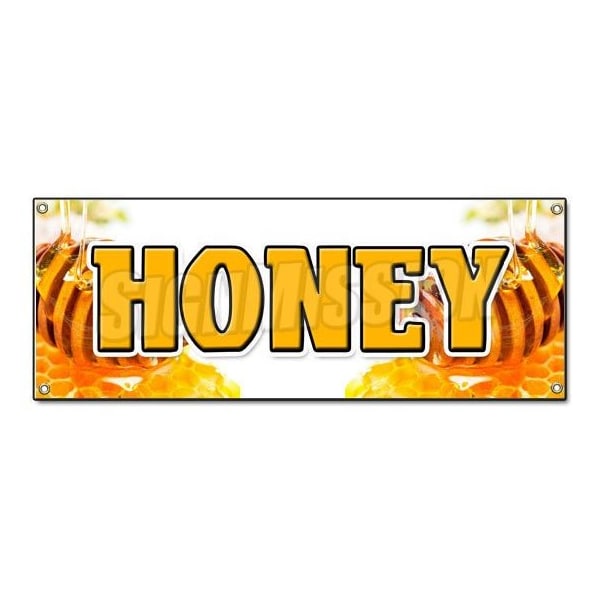 Signmission HONEY BANNER SIGN fresh bee hive clover honeycomb orange blossom wildflower B-Honey - main